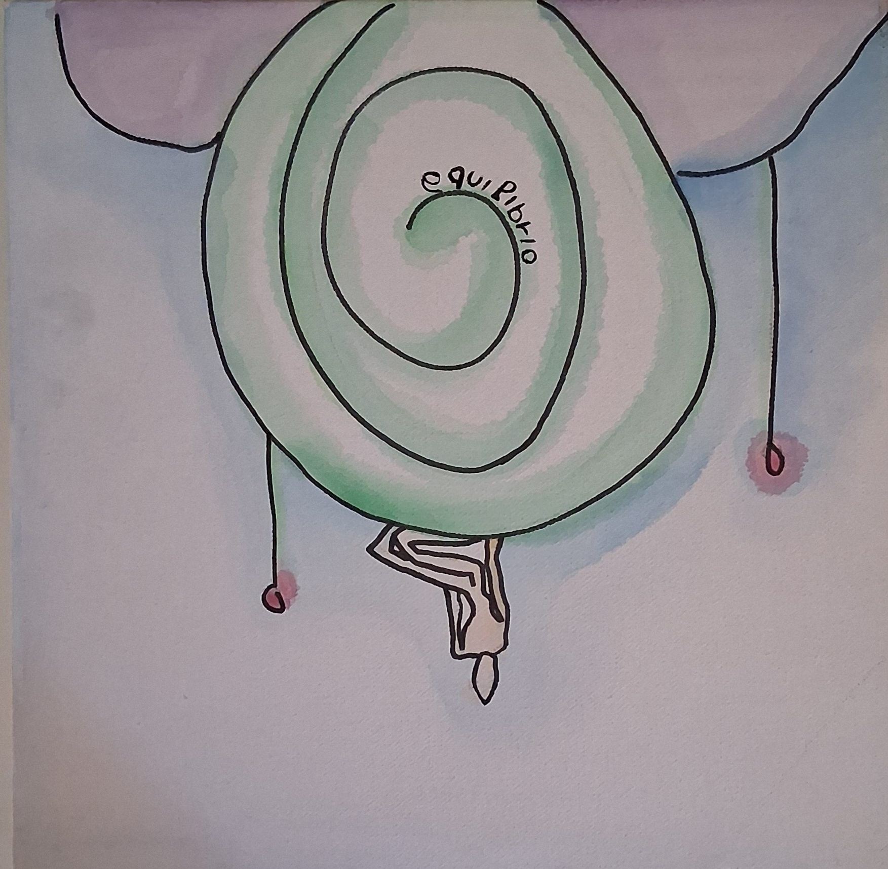 Dipinto ad acquerello con spirale Equilibrio